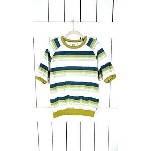 BDG green striped short sleeve ringer slouchy sweat shirt top